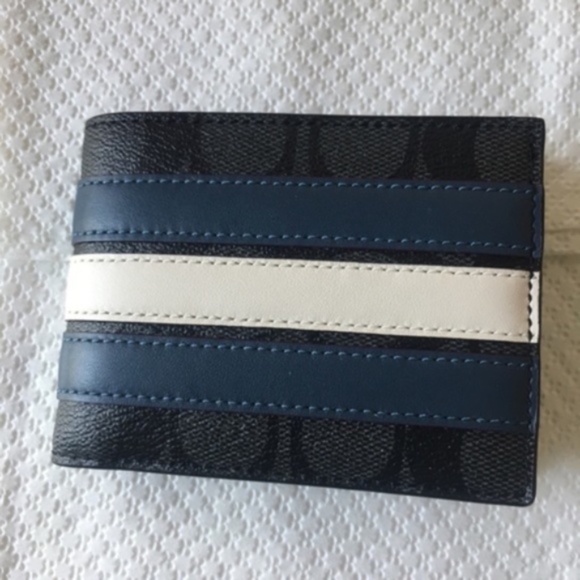 Coach Men's Varsity Stripe Slim Billfold Wallet - Picture 7 of 8